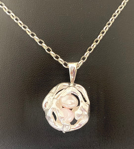 <b> No. 68 </b>Sterling silver pink freshwater pearl ball pendant